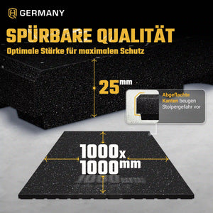 Antishock Sportboden 100 x 100 cm | 25 - 40 mm