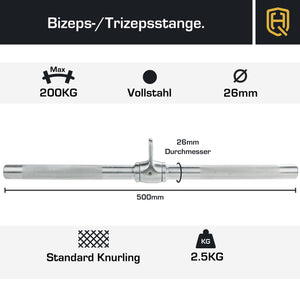 Bizeps-/Trizepsstange | Hartverchromt
