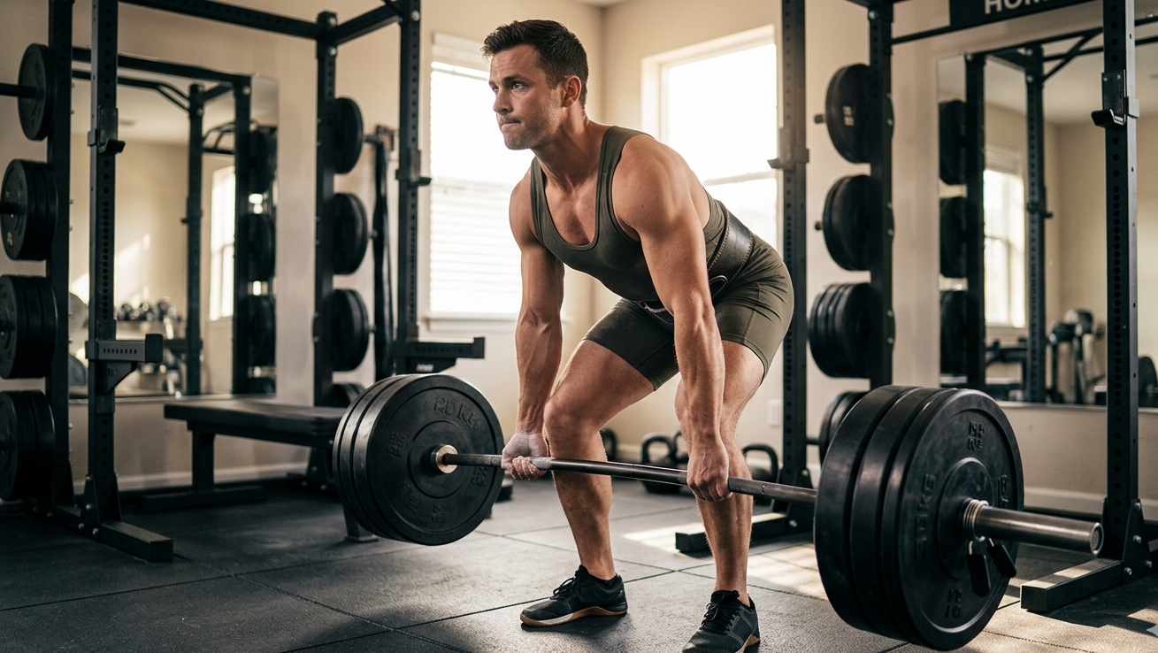 Ein Mann trainiert mit einem Powerlifting-Trainingsplan