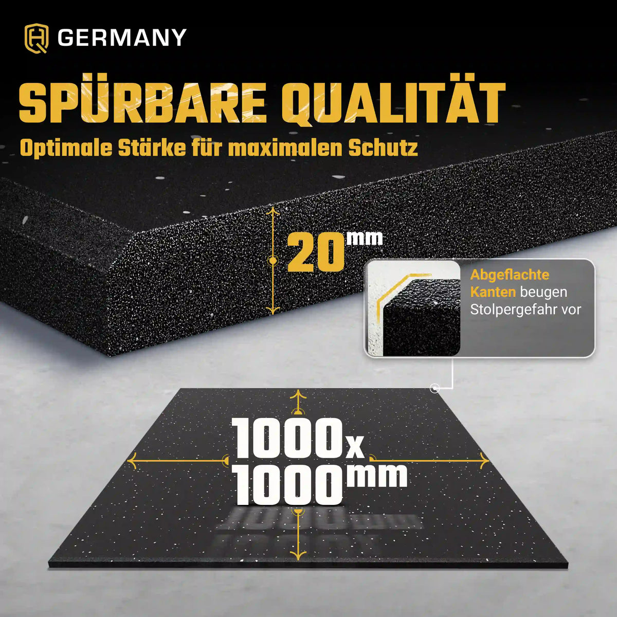 Indoor Sportboden 100 x 100 cm | 10 - 20 mm