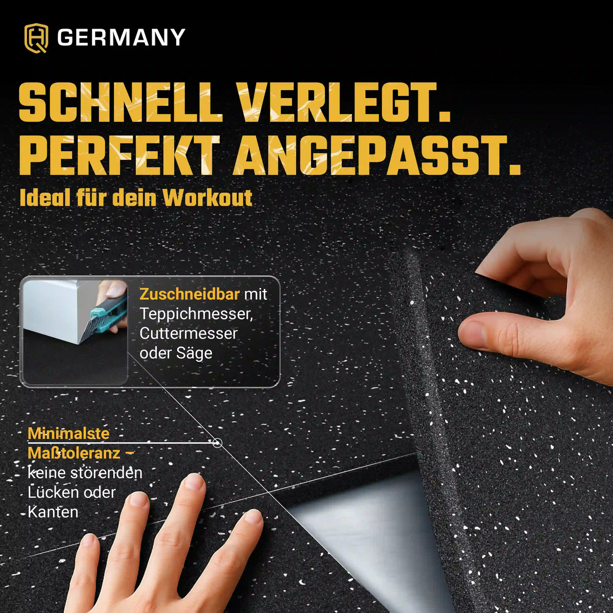 Indoor Sportboden 100 x 100 cm | 10 - 20 mm