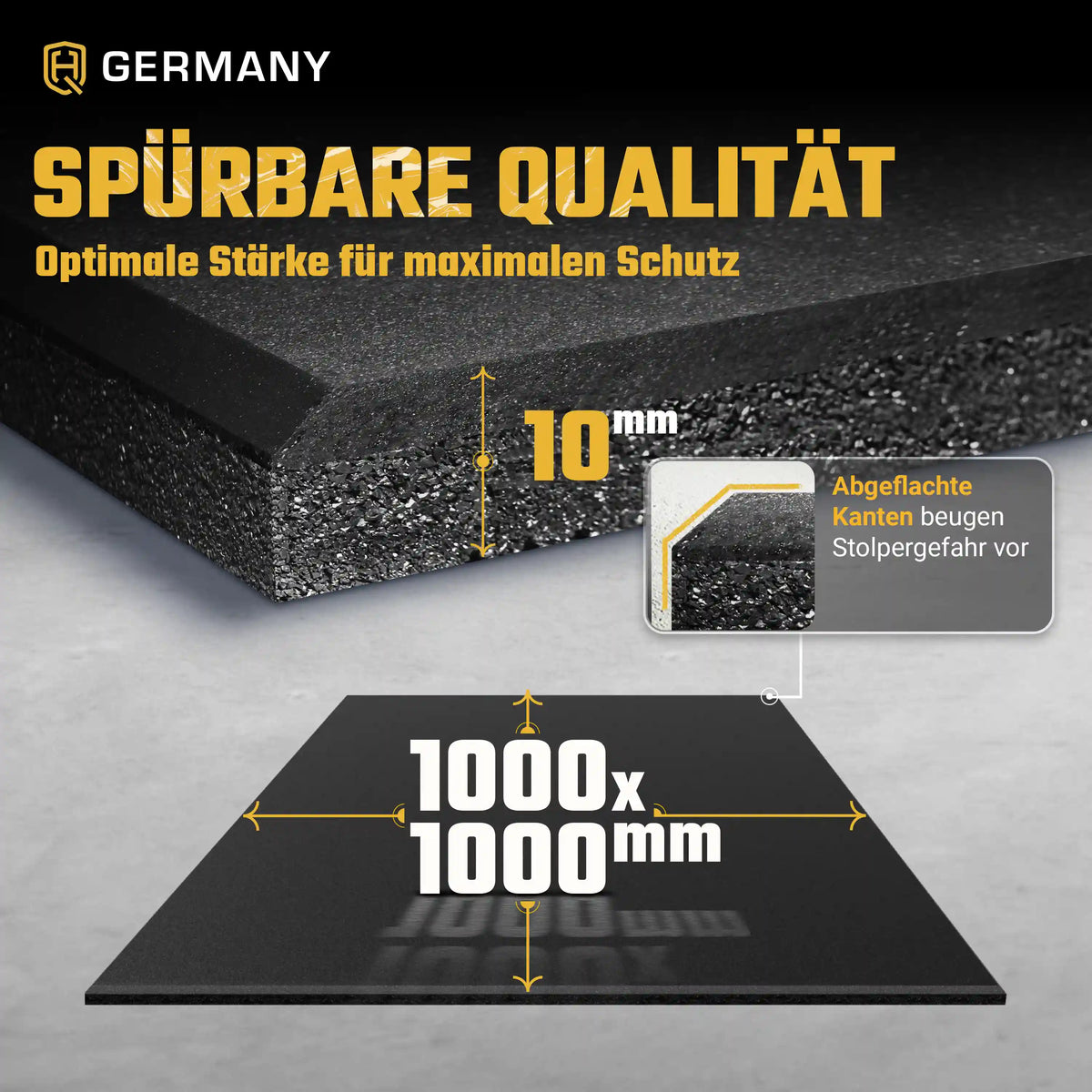 Indoor Sportboden 100 x 100 cm | 10 - 20 mm