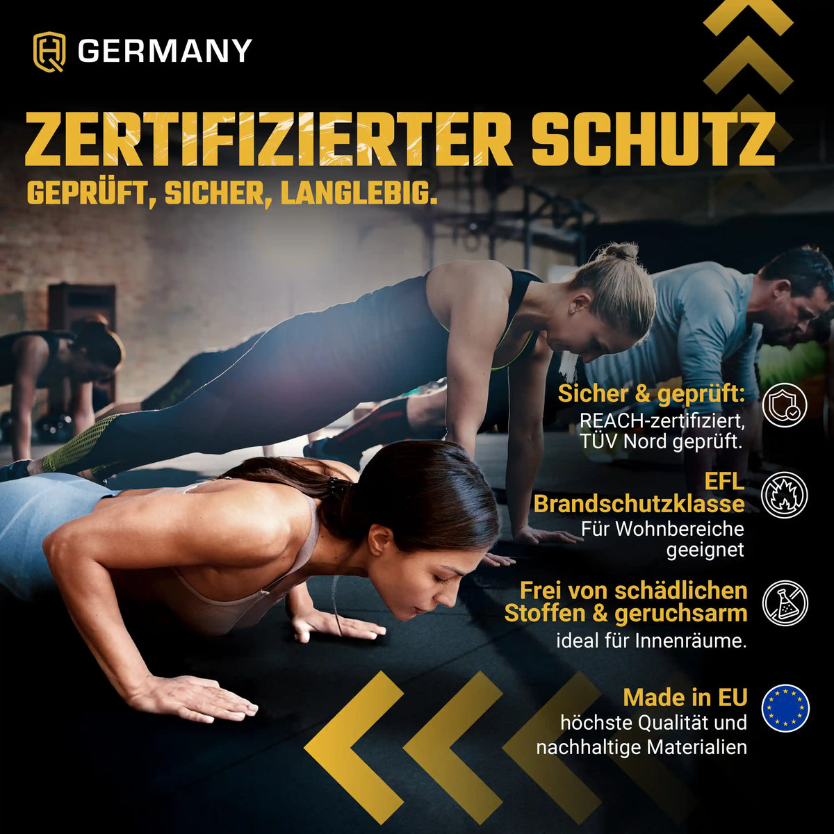 Indoor Sportboden 100 x 100 cm | 10 - 20 mm