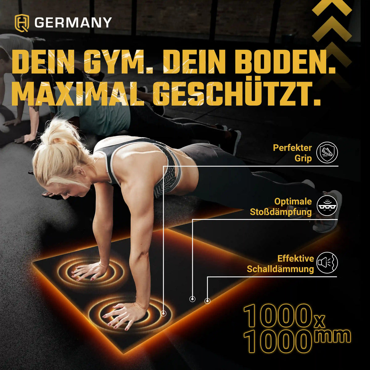 Indoor Sportboden 100 x 100 cm | 10 - 20 mm