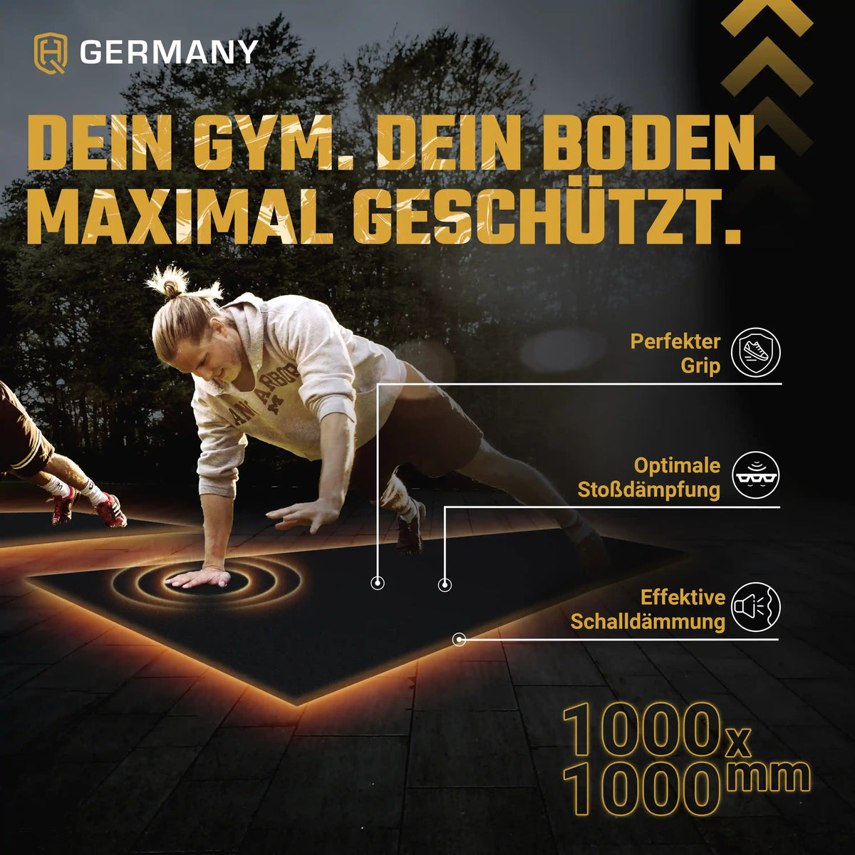 Outdoor Sportboden 100 x 100 cm | 25 - 40 mm