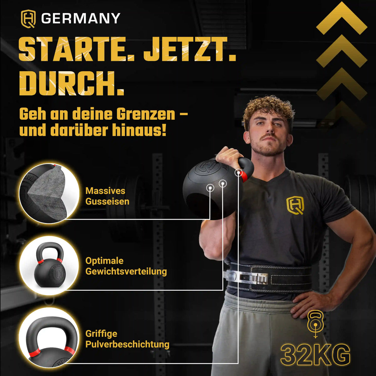 Powdercoat Kettlebell 2-32KG