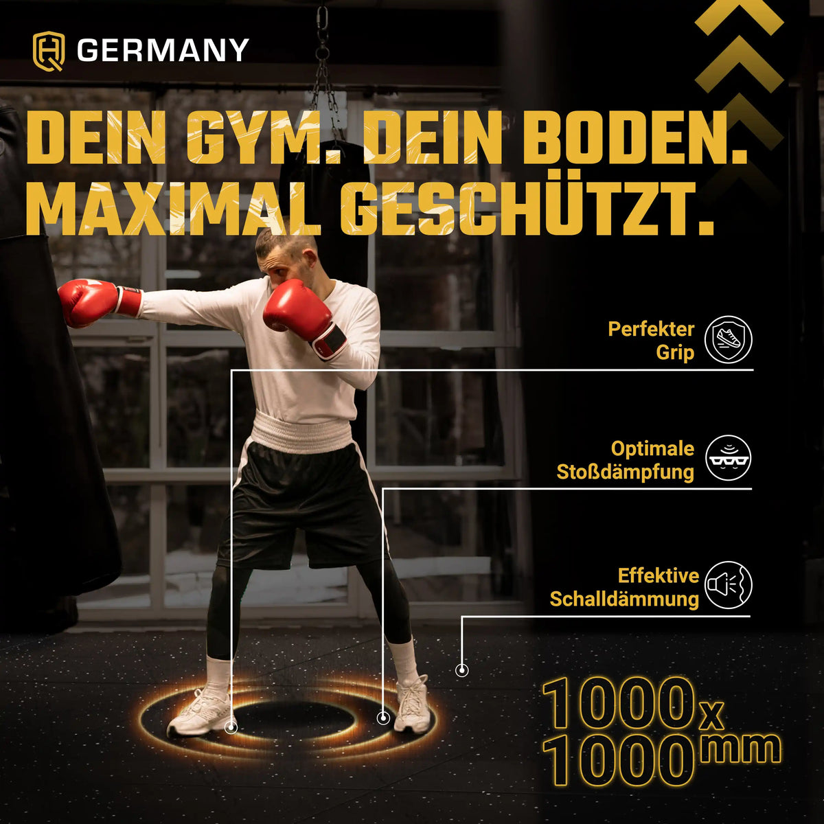 Antishock Sportboden 100 x 100 cm | 25 - 40 mm