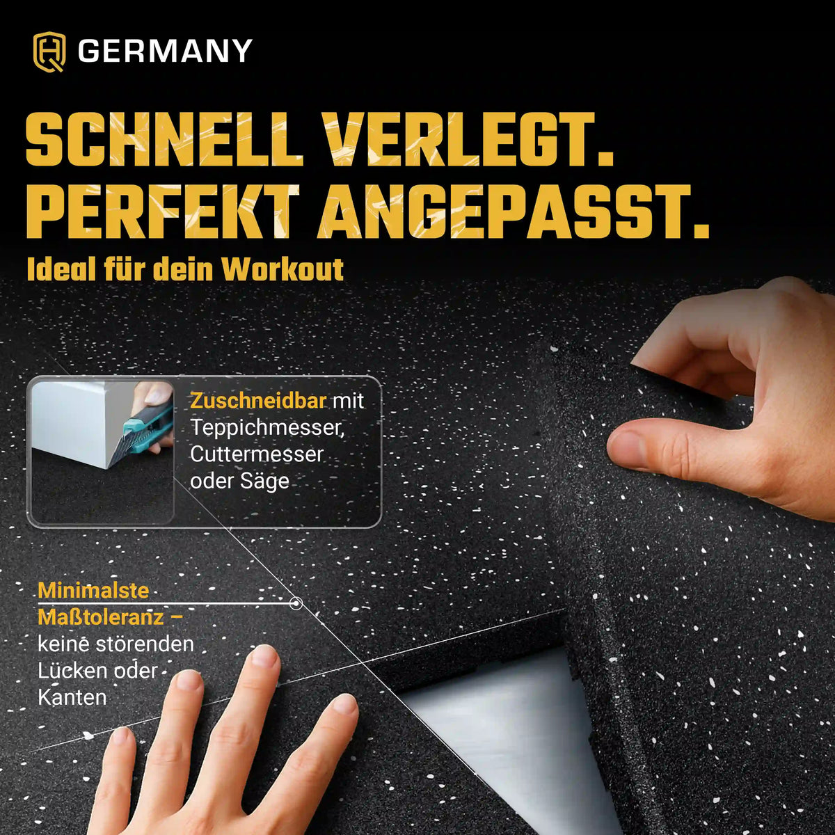 Antishock Sportboden 100 x 100 cm | 25 - 40 mm