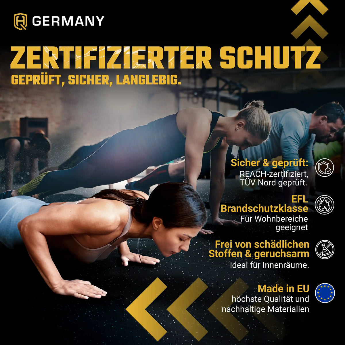 Antishock Sportboden 100 x 100 cm | 25 - 40 mm