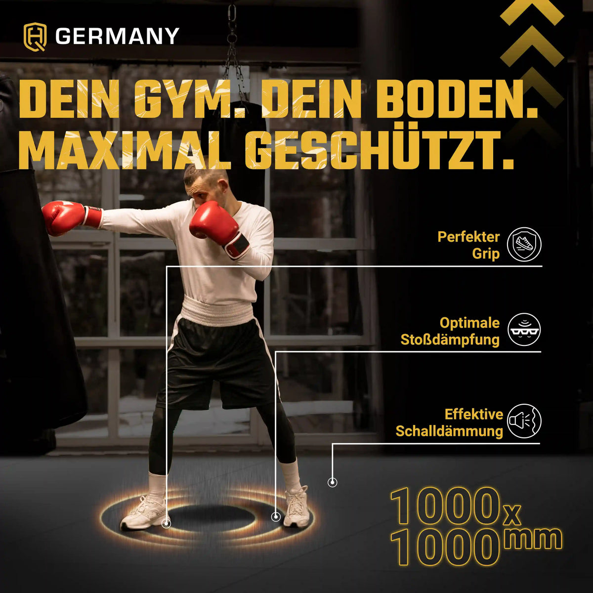 Antishock Sportboden 100 x 100 cm | 25 - 40 mm