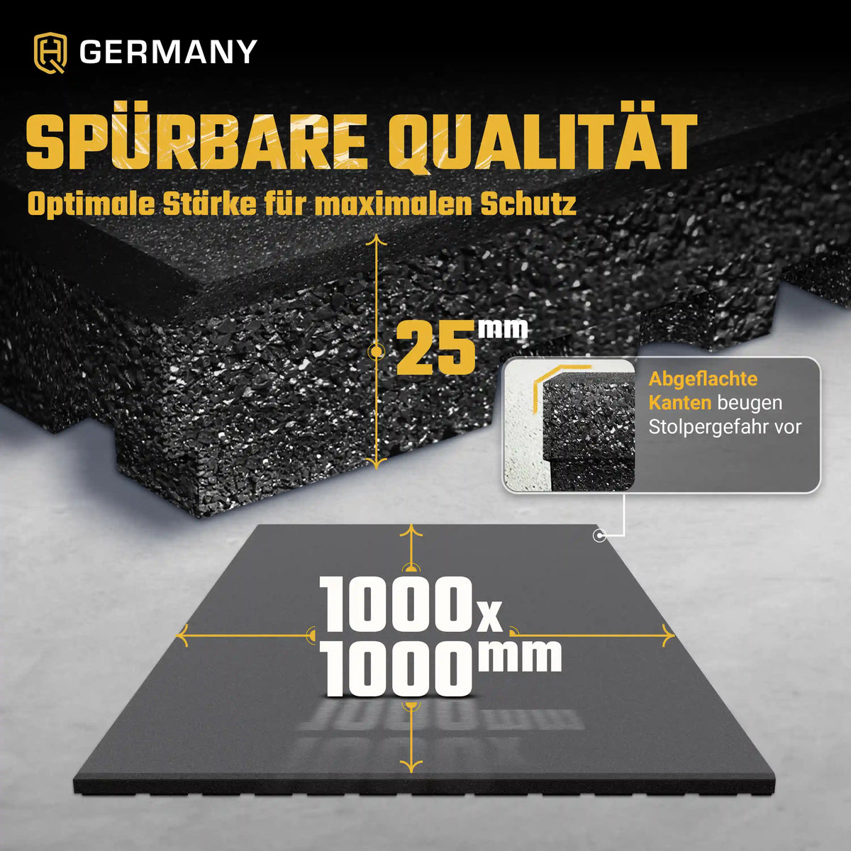 Antishock Sportboden 100 x 100 cm | 25 - 40 mm