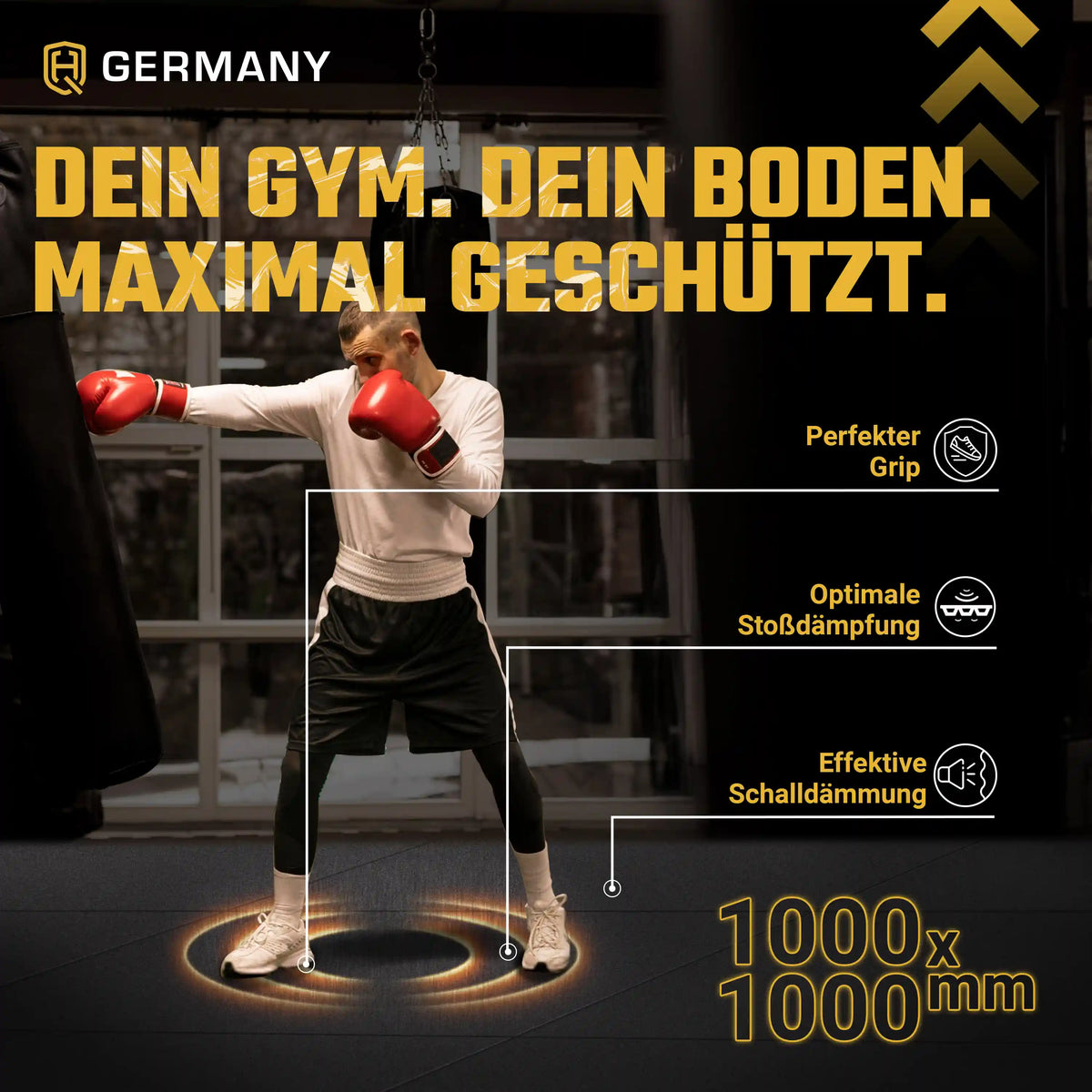 Antishock Sportboden 100 x 100 cm | 25 - 40 mm