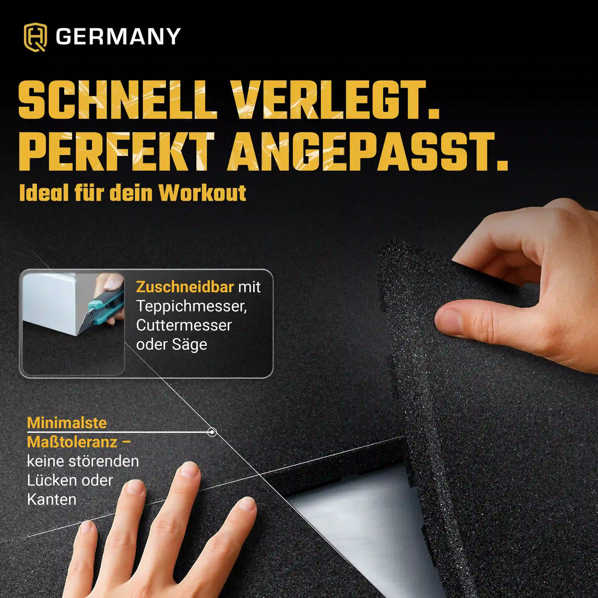 Antishock Sportboden 100 x 100 cm | 25 - 40 mm