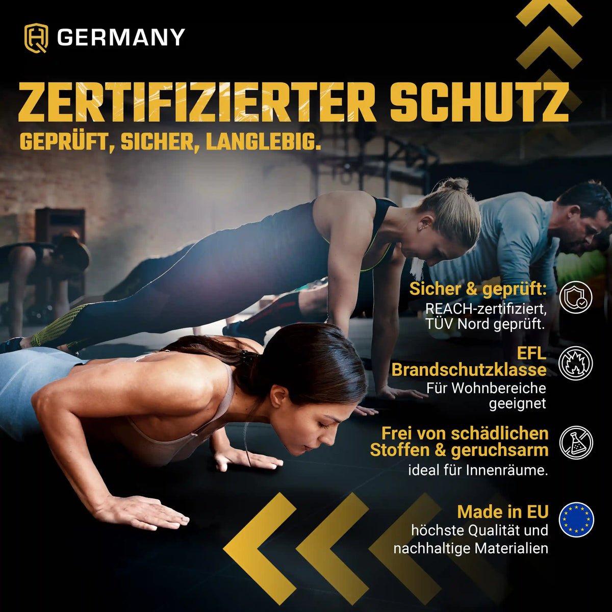 Antishock Sportboden 100 x 100 cm | 25 - 40 mm