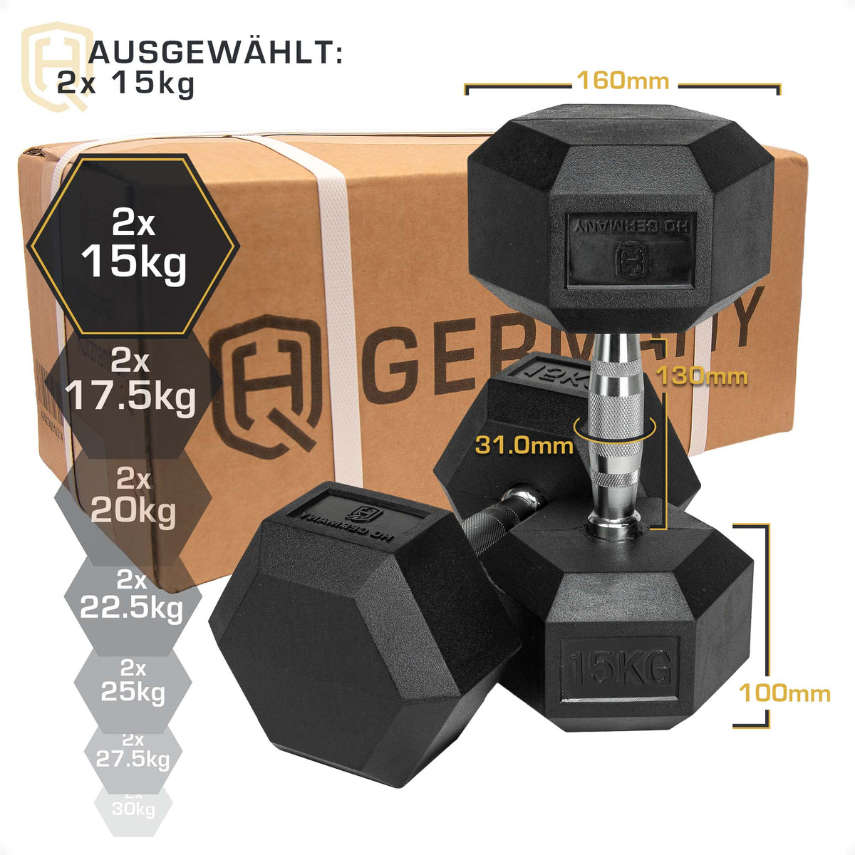 *B-Ware* Hexagon Hanteln | 2.5 - 37.5kg