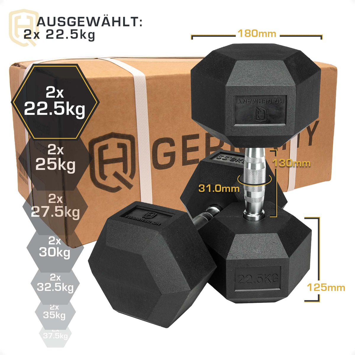 *B-Ware* Hexagon Hanteln | 2.5 - 37.5kg