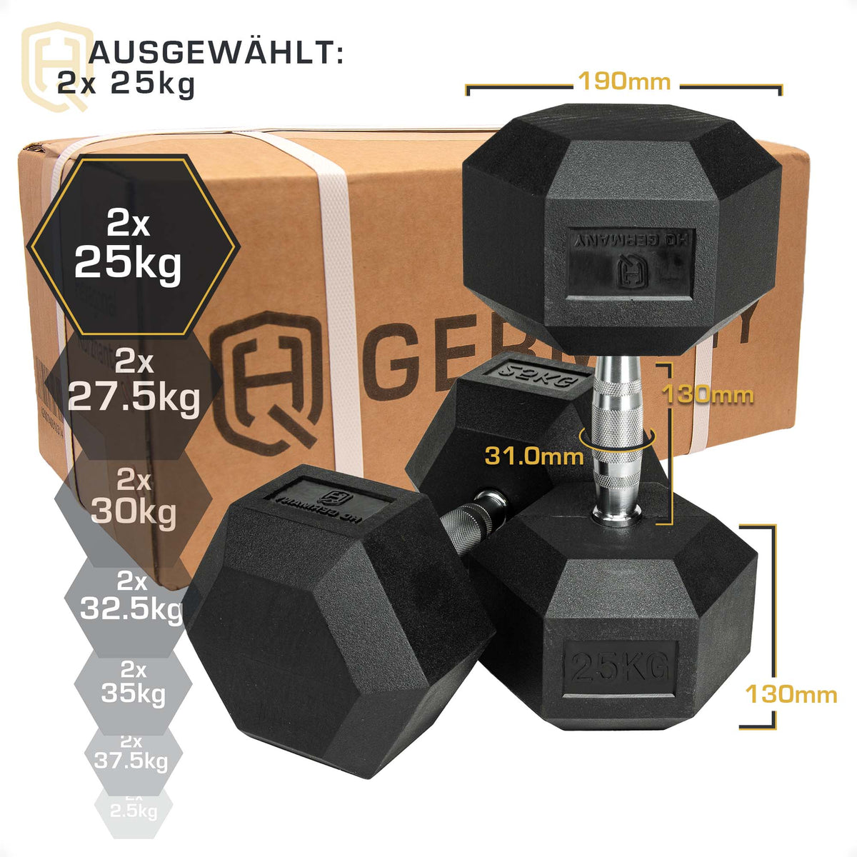 *B-Ware* Hexagon Hanteln | 2.5 - 37.5kg