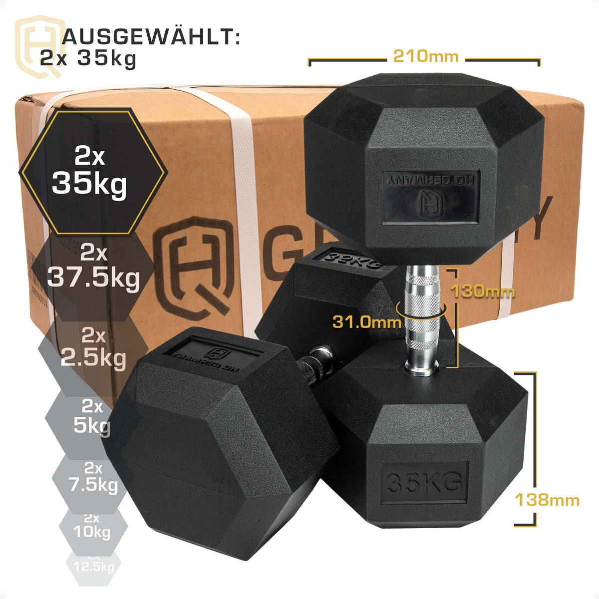 *B-Ware* Hexagon Hanteln | 2.5 - 37.5kg