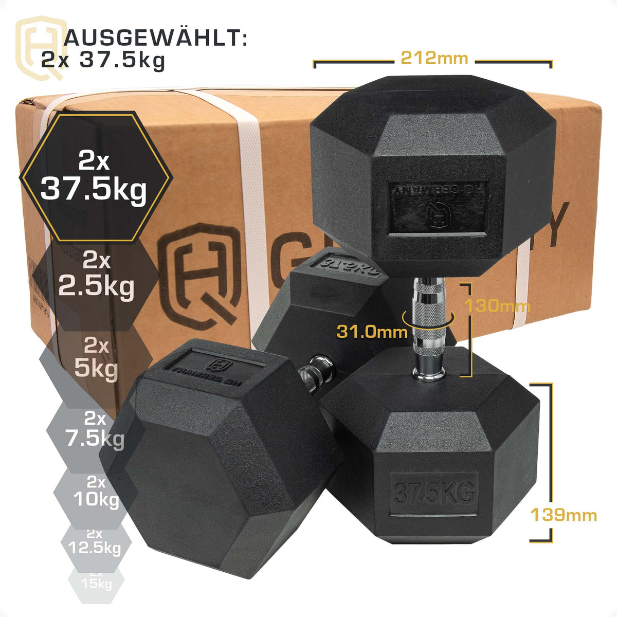 *B-Ware* Hexagon Hanteln | 2.5 - 37.5kg