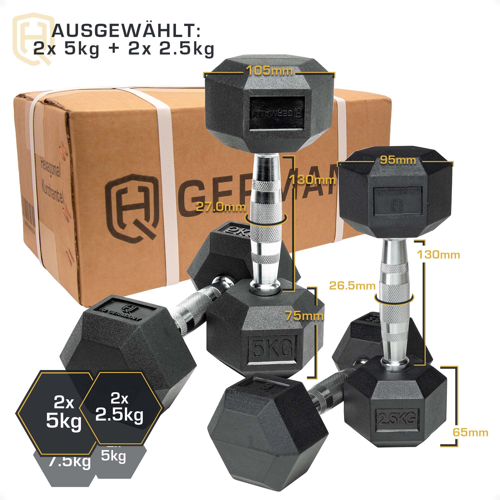 Hochwertiges Hexagon Hantel Set | HQ Germany
