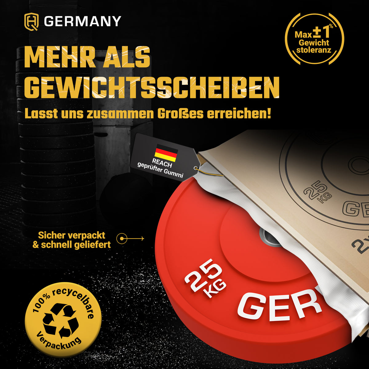 Olympic Bumper Plates 5-25KG | Paar/Set