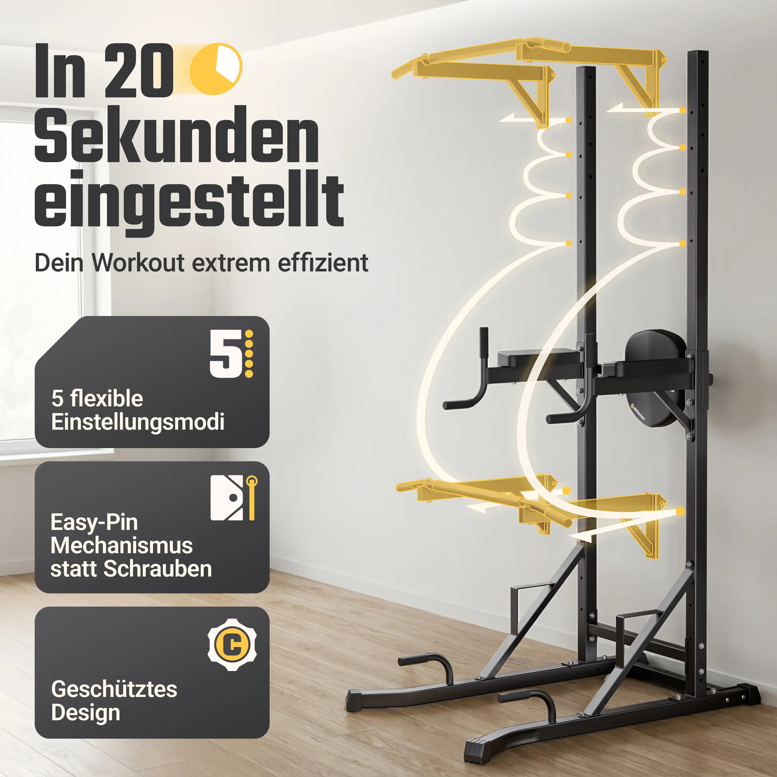 Power Tower Dip-Station HS-2012K Mit Klimmzugstange