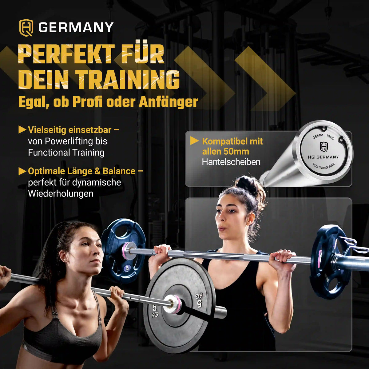 Training Allrounder Langhantelstange | Hartchrom-Beschichtung | Men/Women