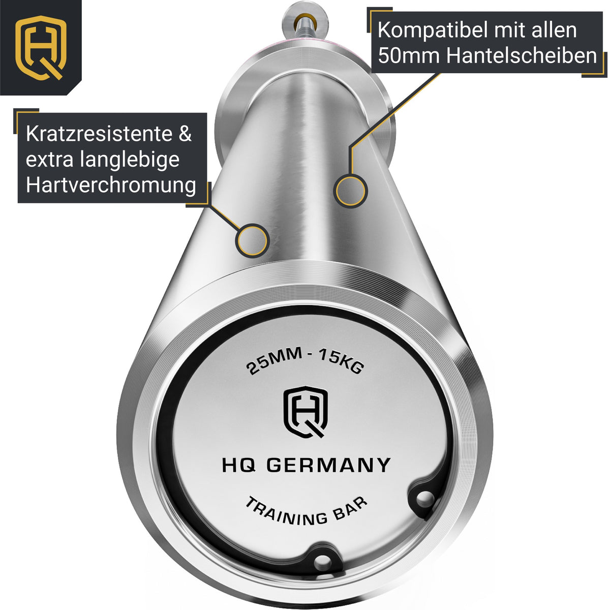 HQ Germany Olympia Langhantelstange 50mm - Profi Hantelstange Für Krafttraining Zuhause