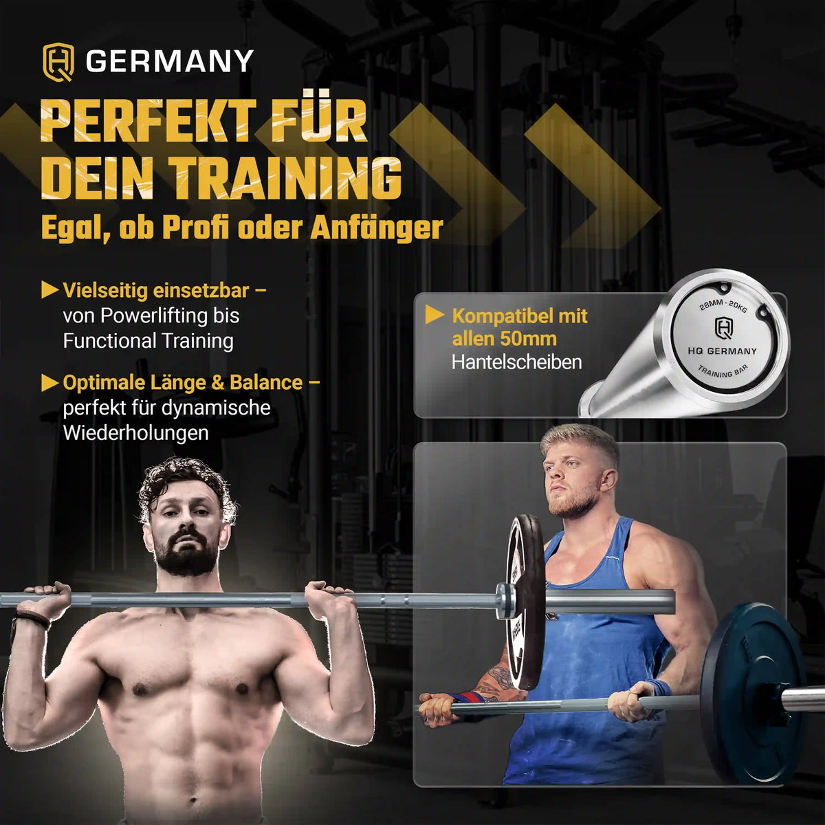 Training Allrounder Langhantelstange | Hartchrom-Beschichtung | Men/Women